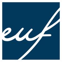 The Europa-Universitat Flensburg features a blue square with the letters euf across the middle in cursive font.