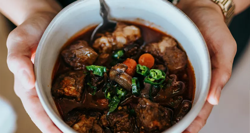 Soup in a bowl