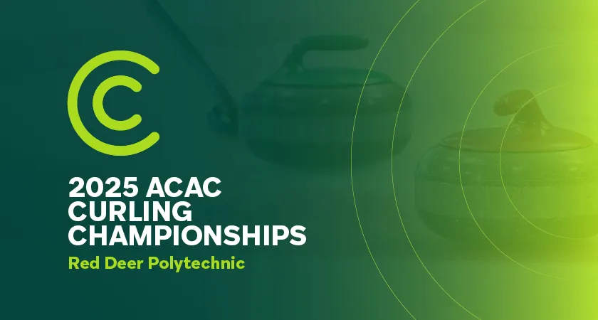 Curling rocks with RDP branded graphic overlay and text that reads "2025 ACAC Curling Championships"