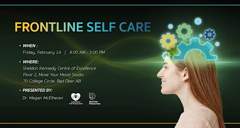 An event graphic with a smiling woman's profile with colourful gear graphics around her head. Text in the picture includes event details which can be found below