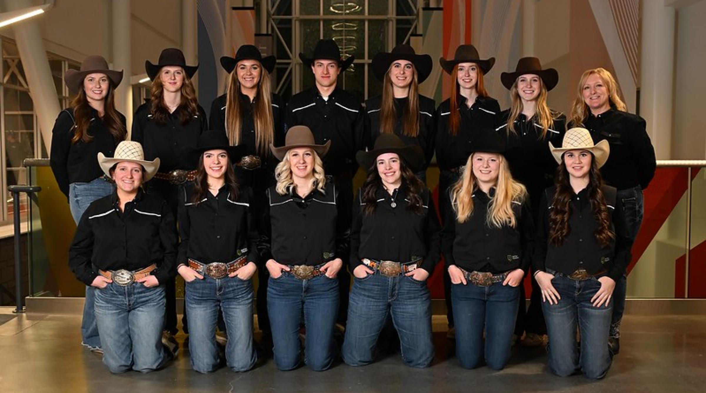 A group picture of RDP's Rodeo Team including men and women in traditional western gear