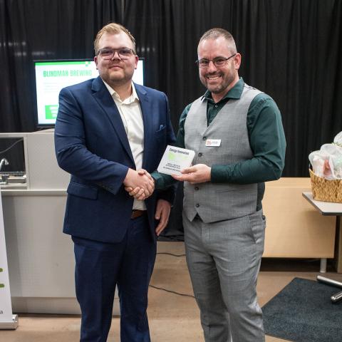 Blindman Brewing received the Energy Innovation Fair Green Award in the Small-Medium Enterprise Category (Oct. 2024)