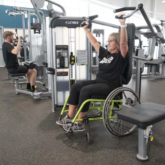 Female working out in the Fitness Centre