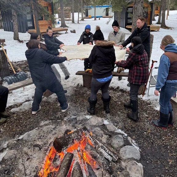 Students participate in activities at Red Hot Science Indigenous land camp, December 2024
